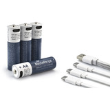 MediaRange USB-C Li-Ion Akku, Mignon AA I 1.5V | 1400 mAh, 4erPack 4 Stück