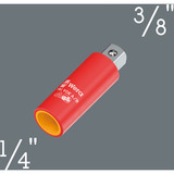 Wera 781 VDE A/B - 1/4"-Verbindungsteil, Steckschlüssel- Adapter rot, von 1/4"-Innenvierkant auf 3/8"-Außenvierkant
