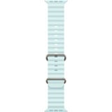 Apple 49 mm Ocean Armband, Uhrenarmband hellblau/titan