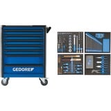 GEDORE Werkzeugwagen workster highline blau/schwarz, inkl. 147 Werkzeuge