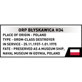 COBI ORP Błyskawica, Konstruktionsspielzeug Maßstab 1:300