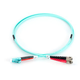 Digitus LWL Patchkabel, Duplex, LC > ST Stecker, Multimode OM3 türkis, 5 Meter
