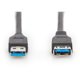 Digitus USB 3.2 Gen 1 Verlängerungskabel, USB-A Stecker > USB-A Buchse schwarz, 1,8 Meter