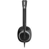 HP Poly Mission 615 Mono-USB-Headset (kabelgebunden) schwarz, USB Type-C und Type-A, Kunstleder-Ohrpolster (Oberflächenmaterial)