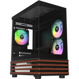 Thermaltake View 170 WS ARGB Black, Tower-Gehäuse schwarz/holz, Tempered Glass x 2, Holz-Struktur