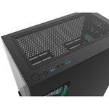 Thermaltake View 170 WS ARGB Black, Tower-Gehäuse schwarz/holz, Tempered Glass x 2, Holz-Struktur