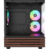Thermaltake View 170 WS ARGB Black, Tower-Gehäuse schwarz/holz, Tempered Glass x 2, Holz-Struktur