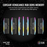 Corsair DIMM 96 GB DDR5-6400 (4x 24 GB) Quad-Kit, Arbeitsspeicher schwarz, CMH96GX5M4B6400C32, Vengeance RGB, INTEL XMP