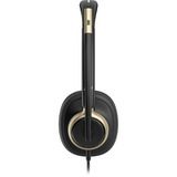 HP Poly Mission 825 kabelgebundenes Stereo-USB-Headset BULK schwarz, USB Type-C und Type-A, Kunstleder-Ohrpolster (Oberflächenmaterial)