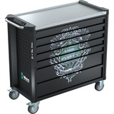 Wera 9701 Tool Rebel Werkstattwagen Stainless XXL 1, mit Bestückung, Werkzeugwagen schwarz/silber, 188-teilig (Elektro / VDE), im exklusiven Tool Rebel Design