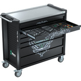 Wera 9701 Tool Rebel Werkstattwagen Stainless XXL 1, mit Bestückung, Werkzeugwagen schwarz/silber, 188-teilig (Elektro / VDE), im exklusiven Tool Rebel Design