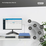 Digitus Industrial 4+2-Port L2 managed Gigabit Ethernet PoE, Switch 