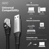 Digitus USB-A 3.2 Gen1 > RJ-45 Ethernet Kabel, 1Gbit/s, Adapter schwarz, 10 Meter, 10/100/1.000Mbit/s