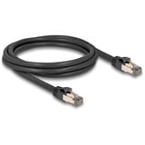 DeLOCK RJ-45 Netzwerkkabel Cat.6a U/FTP ultra flexibel schwarz, 2 Meter, innerer Edelstahlmantel