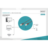 Digitus USB 2.0 Anschlusskabel USB-A (Stecker) > USB-A (Stecker) schwarz, 1,8 Meter