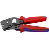 KNIPEX Selbsteinstellende Crimpzange 97 53 08 rot/blau, für Ader-Endhülsen, Fronteinführung