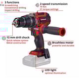 EINHELL Professional Akku-Schlagbohrschrauber TP-CD 18/70 Li-i BL - Solo, 18Volt schwarz/rot, ohne Akku und Ladegerät