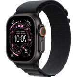 Apple Watch Ultra 3, Smartwatch schwarz, 49 mm, Alpine Loop schwarz M, Titangehäuse, Cellular