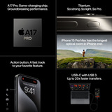 Apple iPhone 15 Pro 256GB Generalüberholt, Handy Titan Schwarz, iOS
