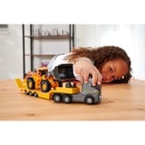 Simba Volvo Truck FH-16 mit Auflieger und Radlader, Spielfahrzeug orange/grau, Mit Licht und Sound
