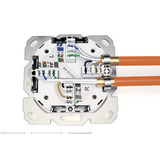 Digitus CAT.6A Datenanschlussdose, Unterputz, geschirmt, 2x RJ-45 LSA weiß, Klasse EA, 8 Richtungen