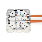 Digitus CAT.6A Datenanschlussdose, Unterputz, geschirmt, 2x RJ-45 LSA weiß, Klasse EA, 8 Richtungen