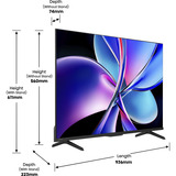 Hisense 43E77Q Pro, QLED-Fernseher 108 cm (43 Zoll), schwarz, UltraHD/4K, Triple Tuner, USB Recording, Time Shift, 144Hz Panel