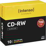 Intenso CD-RW 700 MB, CD-Rohlinge 12fach, 10 Stück