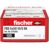 fischer Betonschraube FBS 5x50 15/5 Senkkopf TX 100 Stück, verzinkt