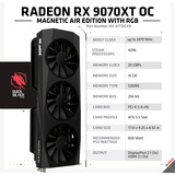 XFX Radeon RX 9070 XT OC Mercury RGB Magnetic Air, Grafikkarte schwarz, RDNA4, GDDR6, 3x DisplayPort, 1x HDMI 2.1
