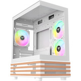Thermaltake View 170 WS ARGB Snow White, Tower-Gehäuse weiß/holz, Tempered Glass x 2, Holz-Struktur