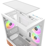 Thermaltake View 170 WS ARGB Snow White, Tower-Gehäuse weiß/holz, Tempered Glass x 2, Holz-Struktur