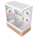 Thermaltake View 170 WS ARGB Snow White, Tower-Gehäuse weiß/holz, Tempered Glass x 2, Holz-Struktur