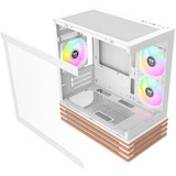 Thermaltake View 170 WS ARGB Snow White, Tower-Gehäuse weiß/holz, Tempered Glass x 2, Holz-Struktur