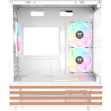 Thermaltake View 170 WS ARGB Snow White, Tower-Gehäuse weiß/holz, Tempered Glass x 2, Holz-Struktur