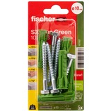 fischer Spreizdübel SX Plus Green 10x50 S K grün, 5 Stück, mit Schraube