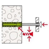 fischer Spreizdübel SX Plus Green 10x50 S K grün, 5 Stück, mit Schraube