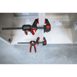 BESSEY 2x Einhand-Tischzwinge mit drehbarem Griff (EZR360-15SET) schwarz/rot, 150 / 60, Für Führungsschienen EZR360