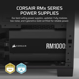 Corsair RM1000x (2024) Generalüberholt, PC-Netzteil schwarz, 1x 12+4 Pin High Power GPU, 4x PCIe, Kabel-Management, 1000 Watt