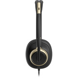 HP Poly Mission 815 Mono-USB-Headset (kabelgebunden) schwarz, USB Type-C und Type-A, Kunstleder-Ohrpolster (Oberflächenmaterial)