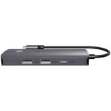 ICY BOX IB-DK4081-SO, Dockingstation aluminium, PD, HDMI, USB-C, USB-A