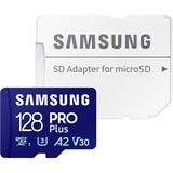 Samsung PRO Plus 128 GB microSDXC (2023), Speicherkarte blau, UHS-I U3, Class 10, V30, A2