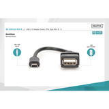 Digitus USB Adapter / Konverter, OTG Typ mini B - A 