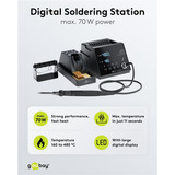 goobay Digitale Lötstation 70, Lötkolben schwarz, 70 Watt