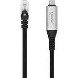 Digitus USB-C 3.2 Gen1 > RJ-45 Ethernet Kabel, 1Gbit/s, Adapter schwarz, 15 Meter, 10/100/1.000Mbit/s