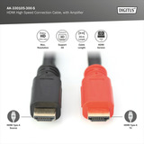 Digitus HDMI High Speed Kabel, mit Verstärker schwarz/rot, 30 Meter
