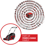 EINHELL Akku-Rasenmäher GE-CM 43 Li M Kit, 18Volt rot/schwarz, 2x Li-Ionen Akku 4,0Ah