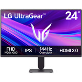 LG UltraGear 24G411A-B, Gaming-Monitor 60.4 cm (24 Zoll), schwarz, FullHD, IPS, HDMI, DP, Free-Sync, G-Sync-kompatibel, 120Hz Panel