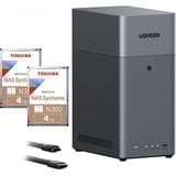 UGREEN DH2300 Bundle mit 2x Toshiba N300 4 TB (MN10ADA400ES), NAS schwarz