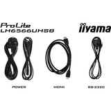 iiyama LH6566UHSB-B1AG, Public Display schwarz (matt), UltraHD/4K, VA, HDMI, USB-C